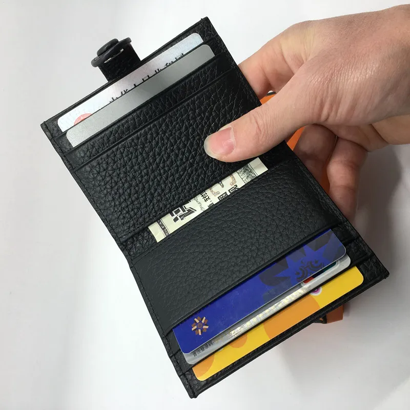 9 f￤rger ￤kta l￤der kreditkortsh￥llare Wallet Classic Brand Designer ID Case Case Coin Purse 2017 New Fashion Men Women Trave228K