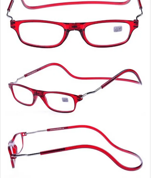 Оптово-20шт Оптовая / серия магнитных очки для чтения складные очки чтения висит подключения дальнозоркостью очки Бесплатная доставка