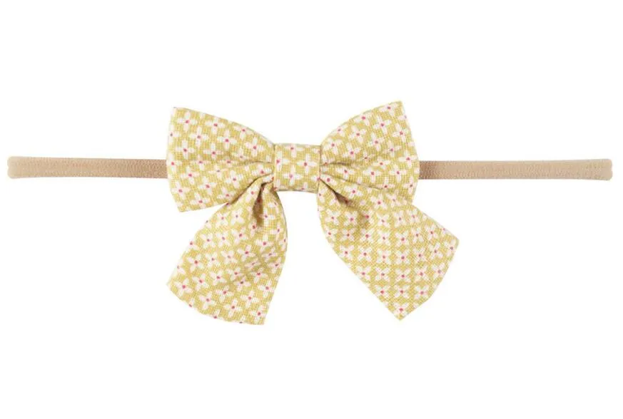 Bandeau en Nylon de haute qualité avec nœud en tissu pour enfants, accessoires de cheveux de Boutique faits à la main, couvre-chef