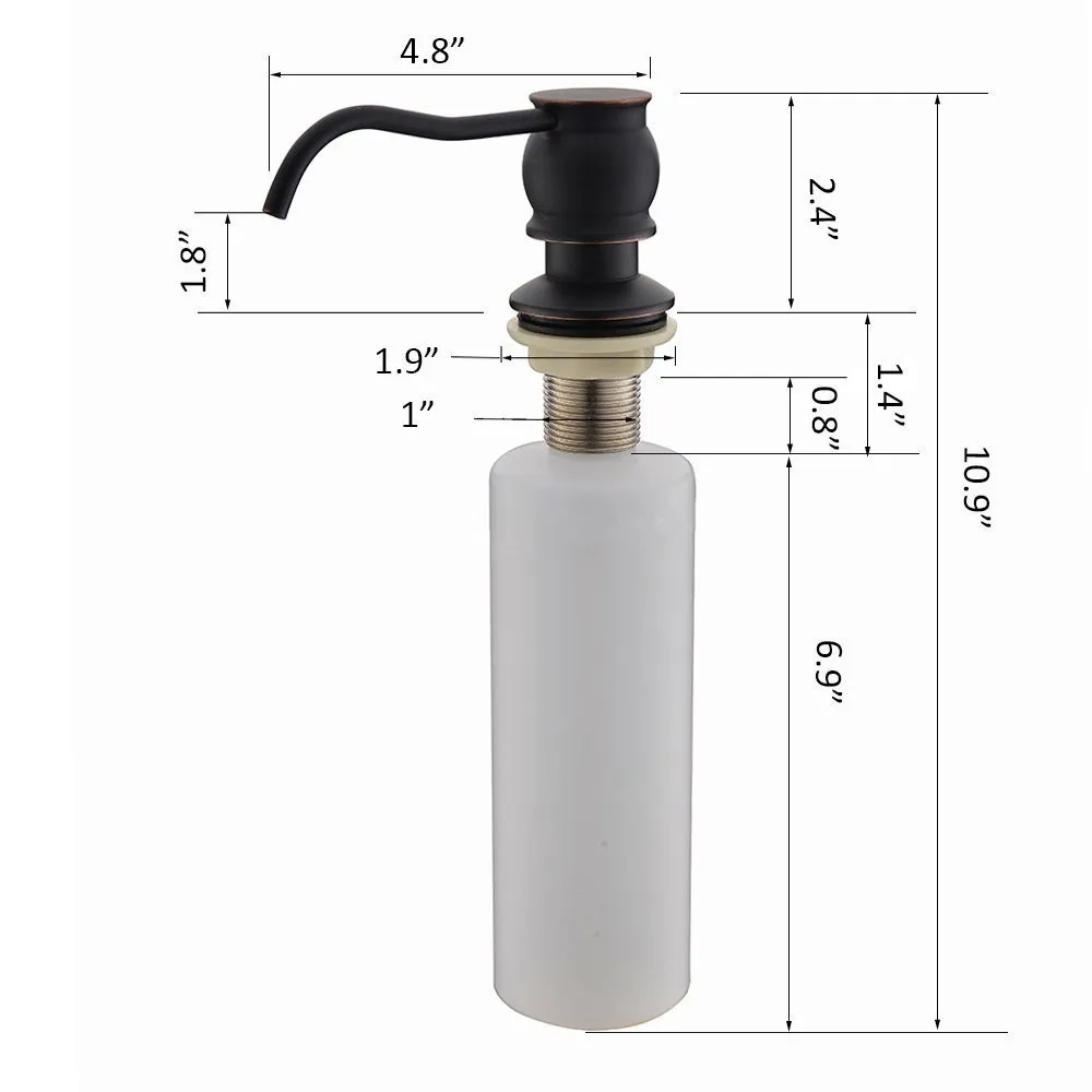 ROLYA Dispenser di sapone lavello da cucina in bronzo lucidato a olio Dispenser manuali Sostituzione della pompa ORB4277740