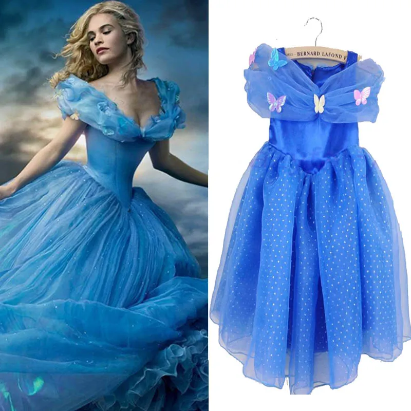 2015 Cinderella Dress With LaceTulle Gown Maxi Dress Girls Cosplay ...