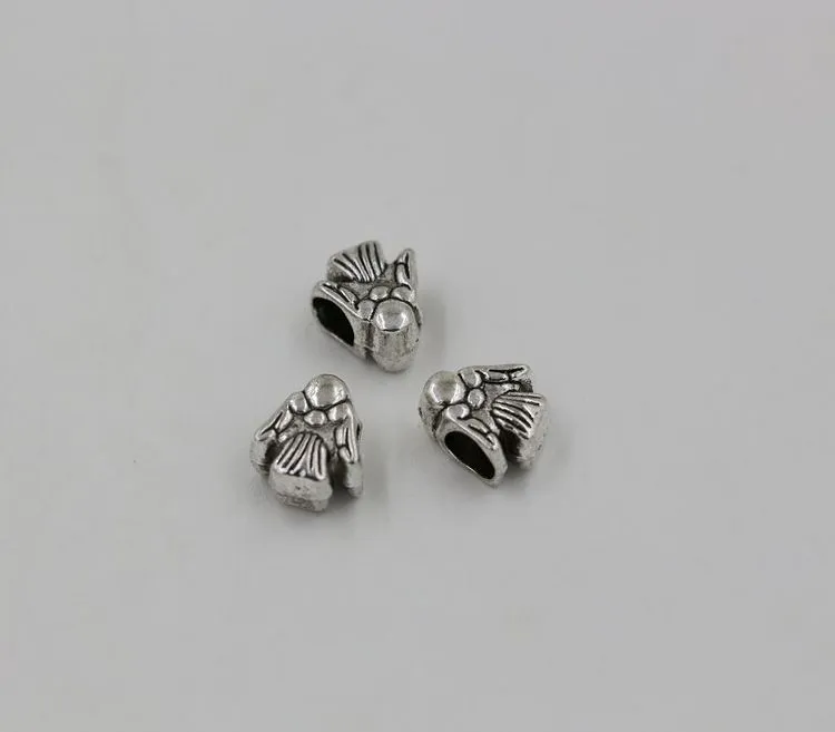 MIC Antique silver Angel Spacers Big Hole Beads for Pandora Charm Bracelets ilia & Biagi Bracelet 11*10mm