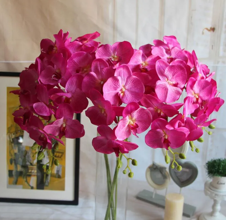 Sztuczna ćma orchidea kwiatów dekoracje ślubne motyl orchidea prawdziwy dotyk sztuczny kwiat dla domu dekoracji ślubnej