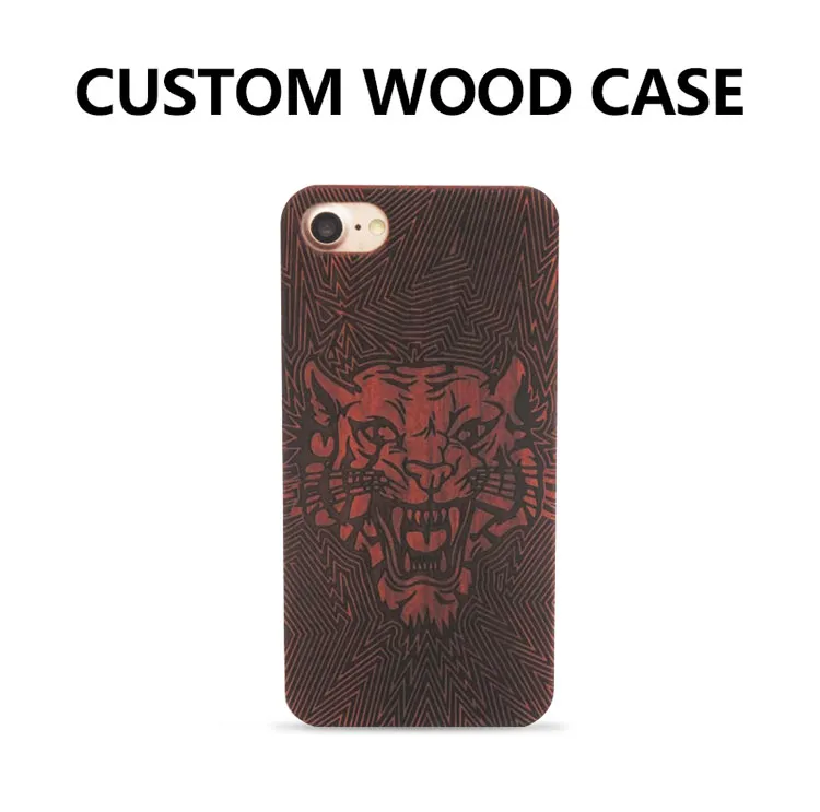 Luxury Novelty Retro Bamboo Wood Skull Carving Case for iPhone 8 Wooden Case Cover for iPhone 7 Customized Phone Case