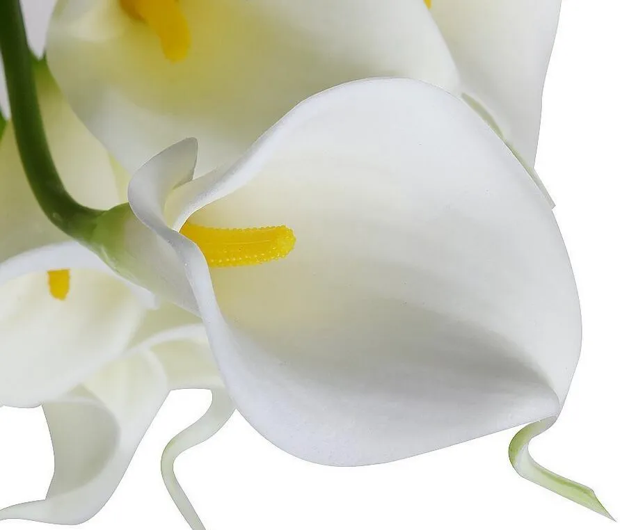 Calla Lily Bridal Wedding BouquetBride flowers PU Real Touch Yellow Mini Calla Lily Bouquets HP006