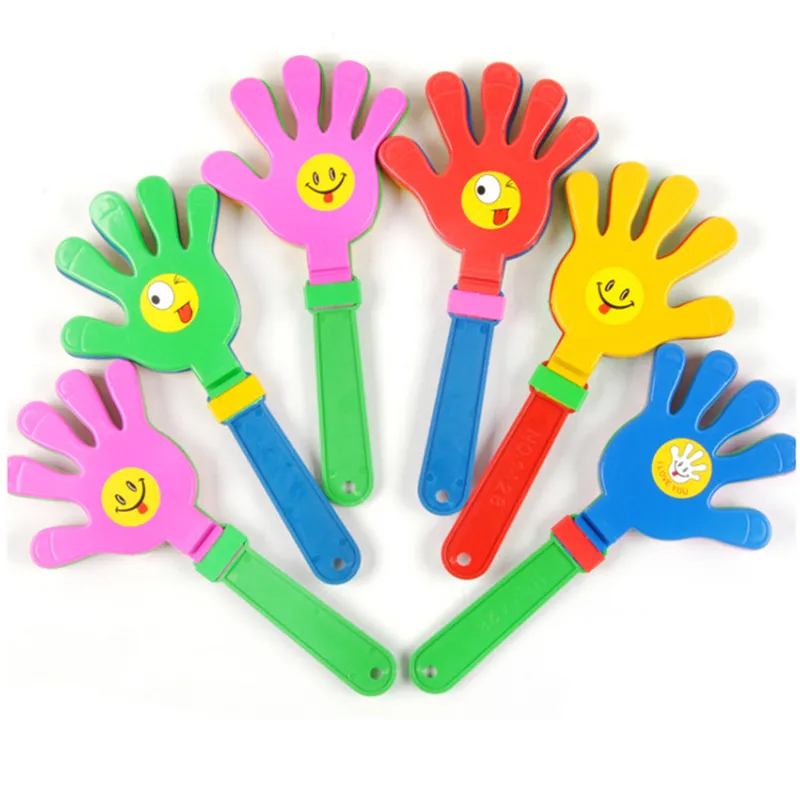 3Pcs Moda adereços coloridos mão partido badalo Concert crianças cheering bater palmas Noise Makers pequenas mãos batendo palmas brinquedo