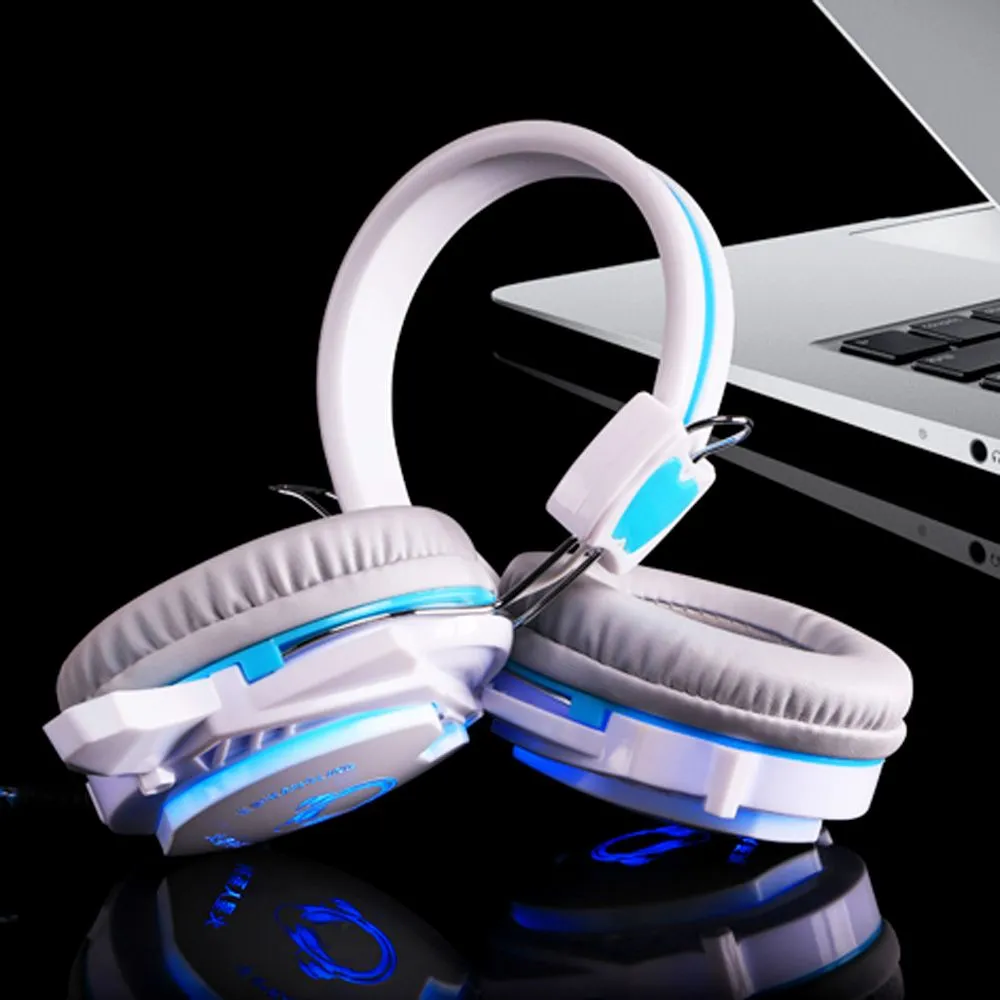 White 3.5mm Plug Professional Game Headset Hifi Stereo USB LED Light Gaming Headphone with Mic Microphone for PC Game CS DOTA2