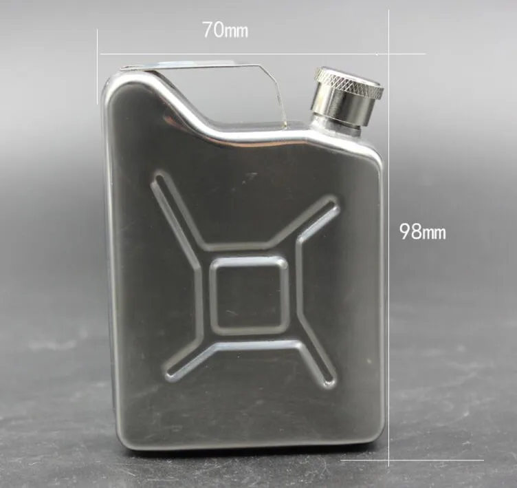 5oz Oil Jerry Can Hip Flask Wine Pot rostfritt stål Bränslebensin bensin kan höftkolv