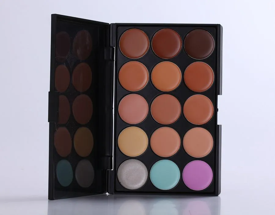 Speciale Professionele 15 KLEUR Concealer Gezichtsverzorging Camouflage Make-Up Palet 48 stuksslot 15FG0115FG023319985