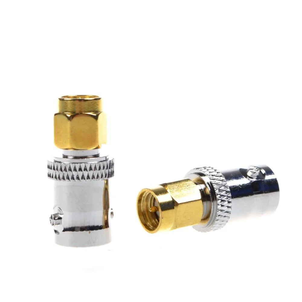 50PCS copper BNC female to Gold Plated SMA male plug coax RF Coaxial coax antenna ADAPTER