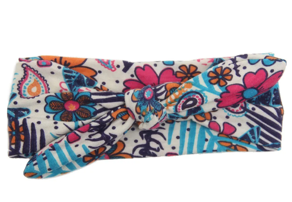 Czeski Pałąk Bawełniana Dziewczyna Baby Bowknot Kwiat turban Twist Head Wrap Twisted Knot Miękkie Włosy Zespół Kids Headbands Bandanas