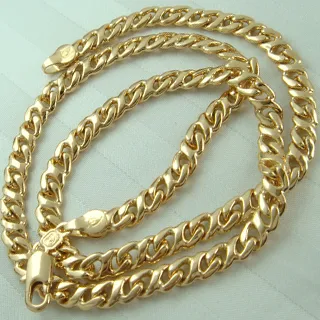 18K 18CT guldfyllt unisex 45 cm långt kedjahalsband N104