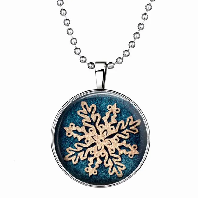 Рождественский подарок Снежинка световой кулон ожерелье 21g 60 см длинный сплав смолы ожерелье мода Женская одежда аксессуары