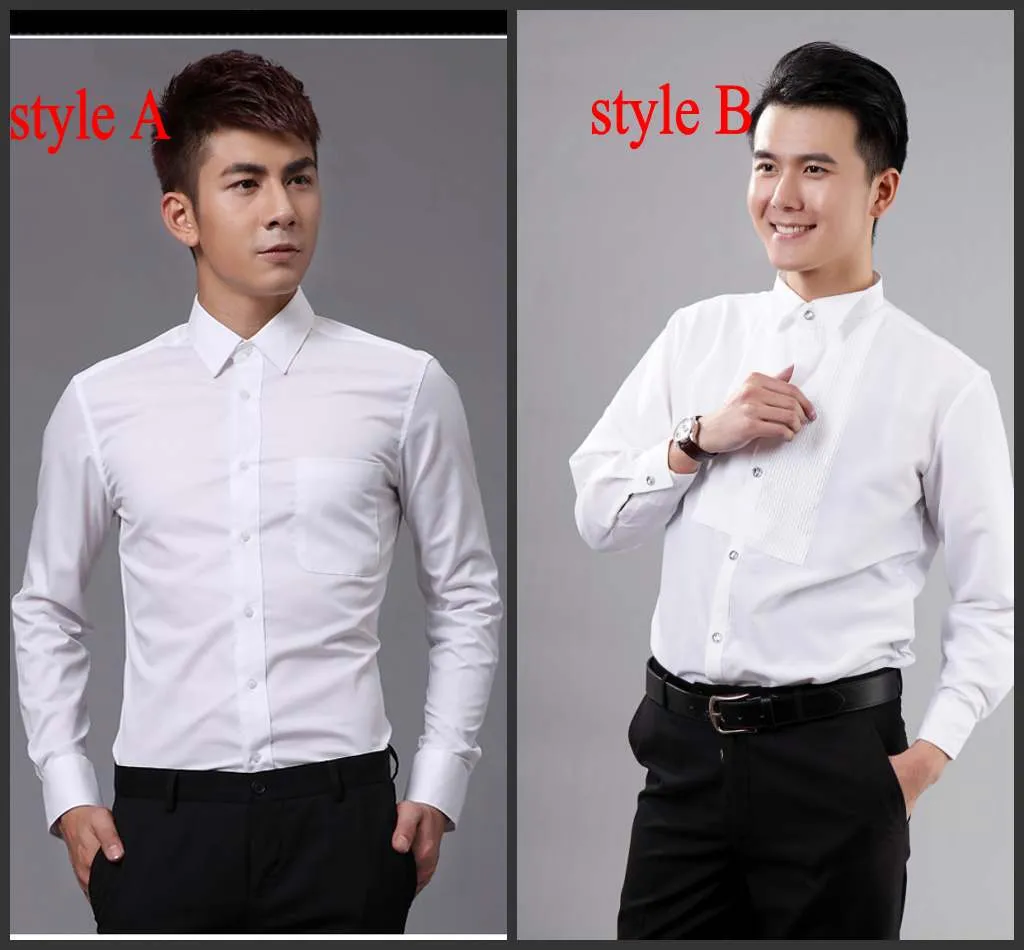 New Style Top Quality White Men's Wedding Apparel Groom Wear Shirts man shirt clothing OK:02