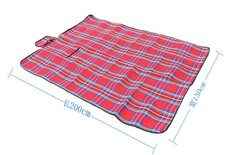 Tapis de pique-nique en polaire imperméable 150x200 cm, fournitures de Camping en plein air géantes pour enfants, plage rampante, bain de soleil, poignée pliable, sac à main Mat3557572