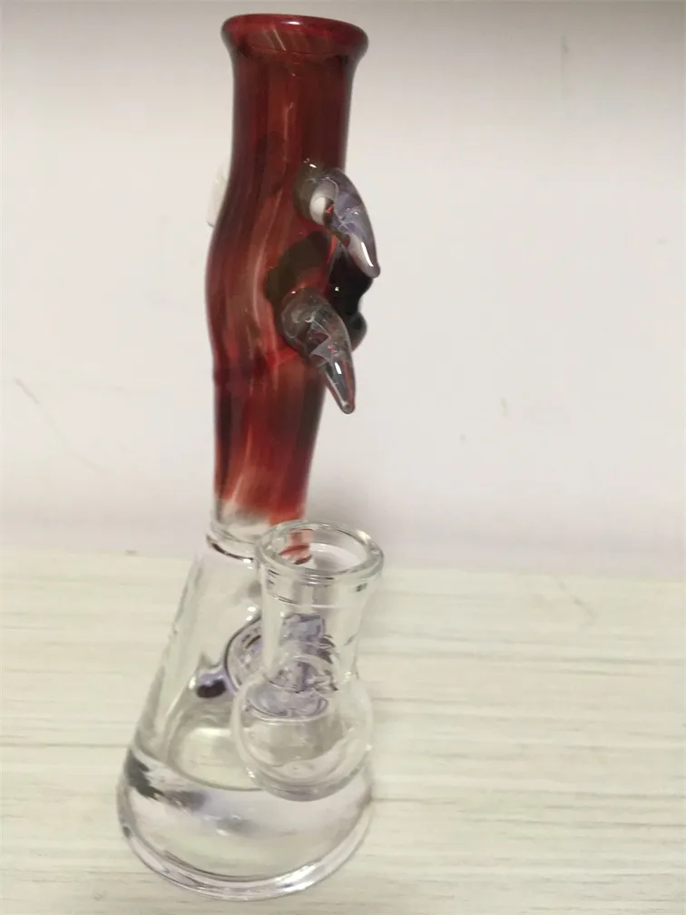 Hookah Rode Grote Ogen Hoofddienst Olierouts 14mm Gezamenlijke Kleurrijke Water Bong Glass Pipe