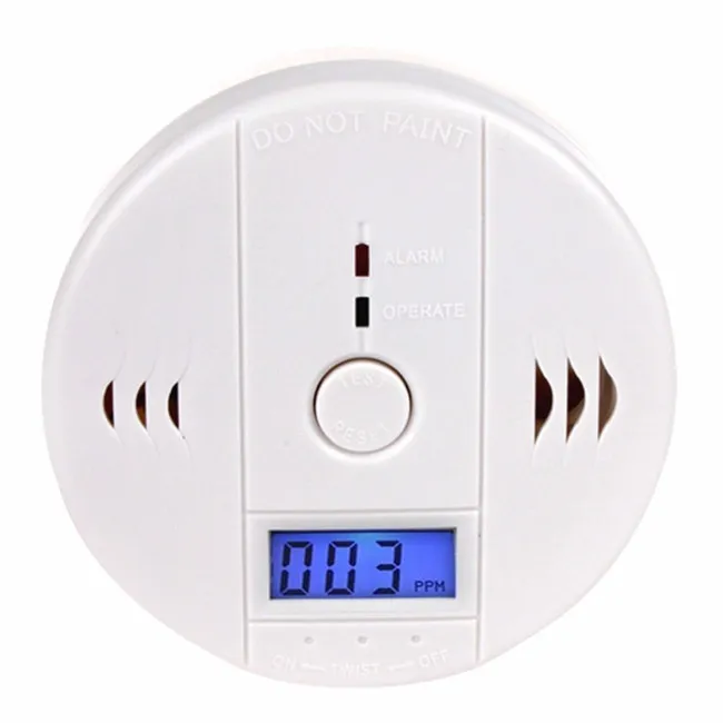 DHL-verzending LCD-scherm Koolmonoxidedetector en koolmonoxide alarm CO-detector en co alarmsensor witte kleur