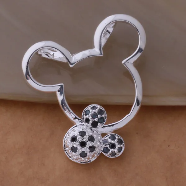 Sprzedaż naszyjnik marki z cyrkonem Plated 925 Sterling Silver Cute Mouse jest najlepszym prezentem dla dziewczyn Najwyższej jakości Darmowa wysyłka