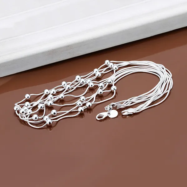 Gratis frakt med spårningsnummer Toppförsäljning 925 Silver Armband Light Bead Snake Chain Armband Silver Smycken 20stCheap 1793