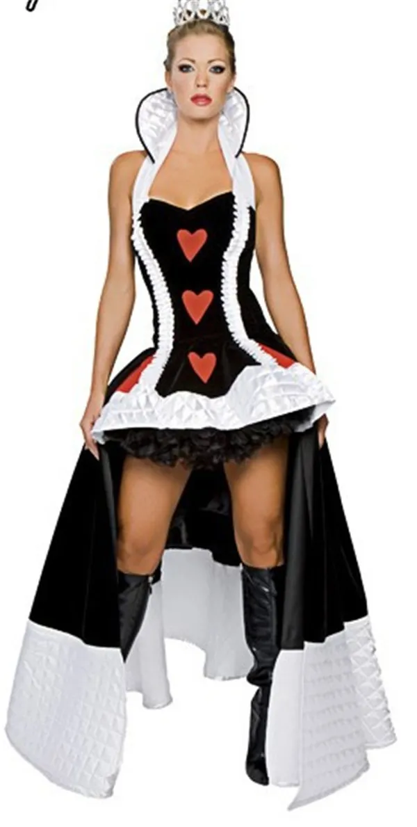 Costume d'Halloween reine de coeur vêtements extravagants robe cosplay reine prix pas cher livraison gratuite