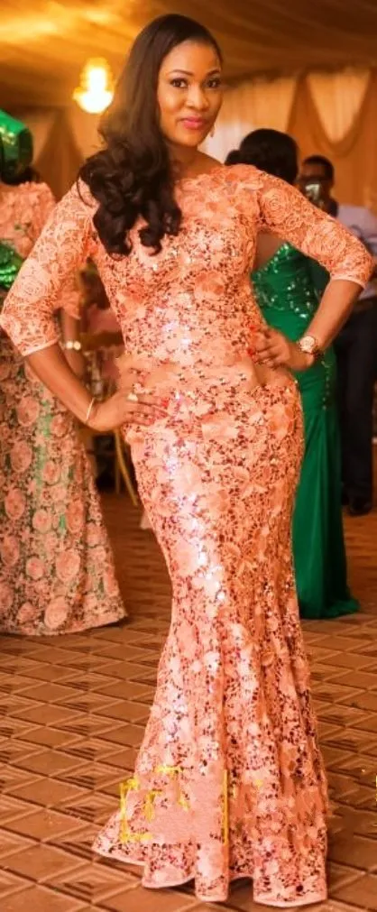 Suknia wieczorowa BelLanaija Syrenka Paolo Sebastian Lace Styles Sukienki balowe ręcznie wykonane wydarzenia koronkowe tkaniny pół rękawie wieczorowe suknie1570754