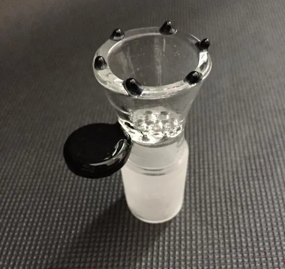14mm 18mm Male smoke bowl black handle small honeycomb female joint for glass water pipe bong