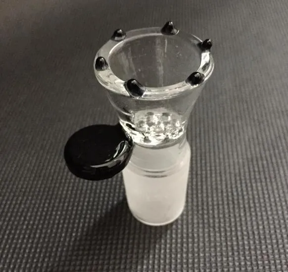 14mm 18mm Male smoking bowl black handle small honeycomb female joint for glass water pipe bong