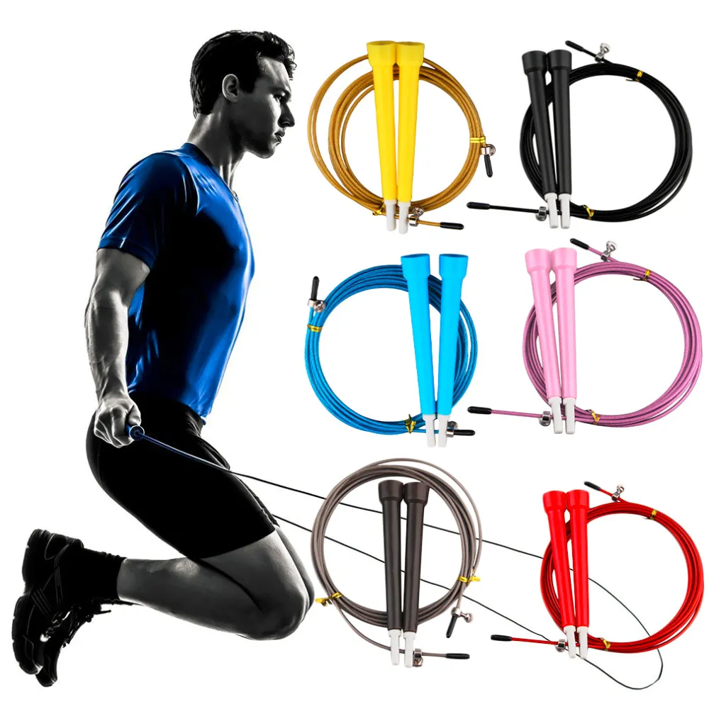 Cable Steel Jump Skipping Jumping Speed Fitness Rope Cross Fit MMA Boksen gratis verzending