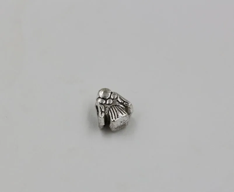 MIC 100 piezas Antique Silver Angel Spacers Big Hole Beads para Pandora Charm Bracelets ilia Biagi Pulsera 11 * 10mm