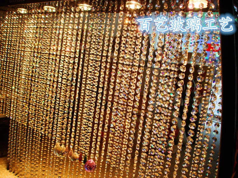 Hochzeitsfeier-Dekoration, transparenter Acryl-Kristall, achteckiger Perlenvorhang, Girlandenstränge, DIY-Handwerk, Weihnachtsbaum-Hängeornament 202026914