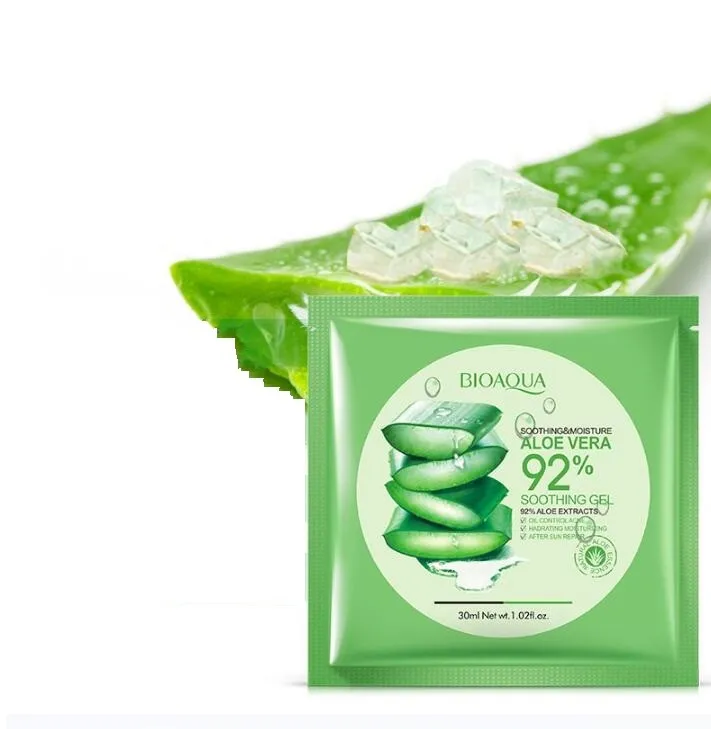 BIOAQUA Natural Aloe Vera Gel Máscara Facial Hidratante Controle de Oleosidade Máscara Envolvida Contra Poros Máscara Facial Cosmética Cuidados com a Pele