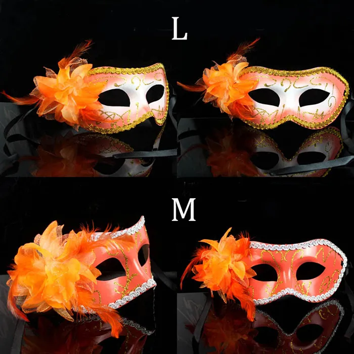 2015 nouveauté femmes Sexy Hallowmas masque vénitien masques de mascarade avec fleur plume masque danse masque de fête