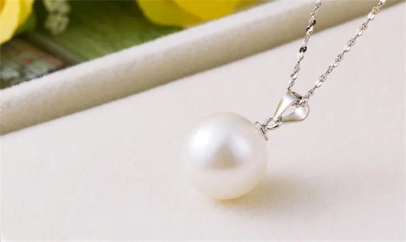 Yhamni Mode Original 925 Sterling Silver Pearl Pendant Halsband för Kvinnor Silver Kedjor Uttalande Halsband Smycken Partihandel BKN012