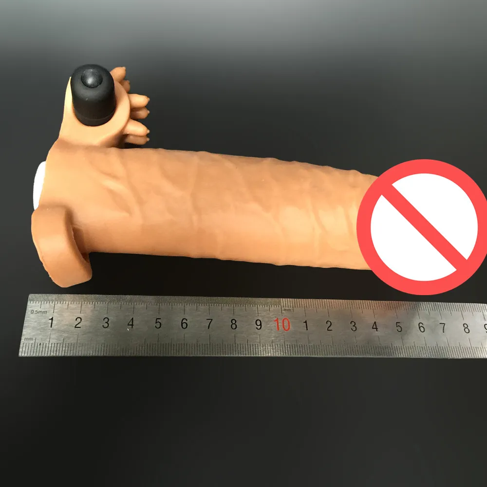 7 tum l tjocka realistiska penishylsor med kula vibrerande penisförstoring förläng penis extender sex leksak för man6210455