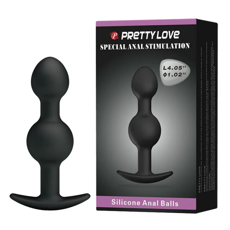 Double Ball Black Silicone Anal Plug 4.1 in for Adult Use from Dhgate Anal  Toys - price 17.43