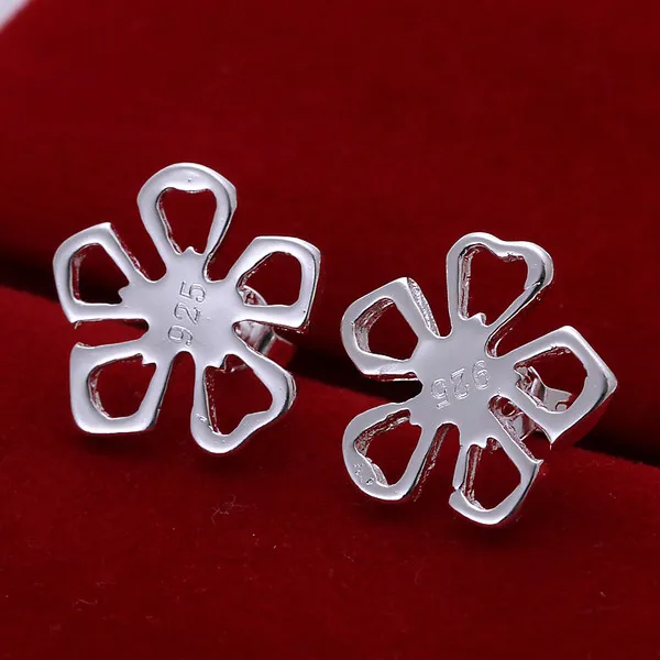 Brand new sterling silver plate flower earrings DFMSE053,women's 925 silver Dangle Chandelier earrings a 