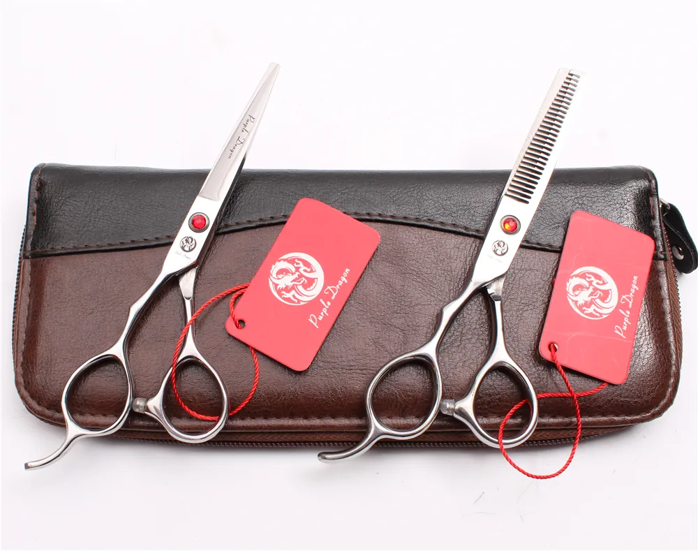 Z8000 6QUOT JAPAN 440C PURPLE DRAGON RED STONE Professional Human Hair Scissors Barbers039 절단 가늘어진 가위 왼손 2620692