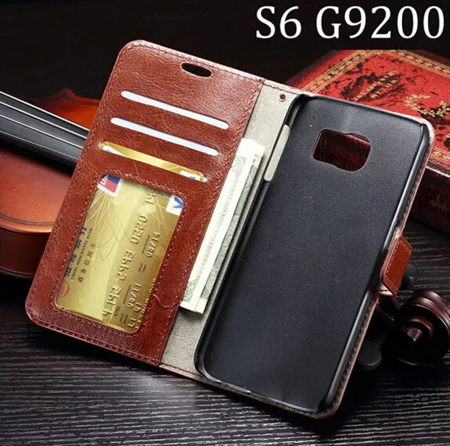 Samsung Galaxy S6 G920 A3 A5 A7 Portafoglio vintage retrò di lusso Flip Custodia in pelle PU con cornice foto Porta carte di credito Supporto stand