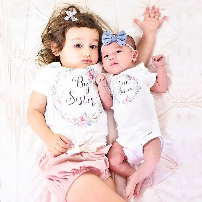 Floral Jumpsuit Matching Rompers Outfits For Baby Boys And Girls Short Sleeve Summer Clothing For Little Big Sisters From Babywarehouse 9.21 DHgate.Com