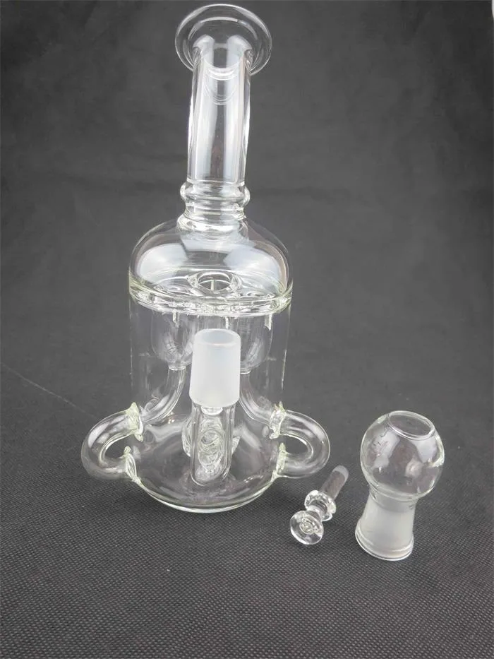 Transparent recycler glass hookah, carta oil rig pipe, 14mm joint, factory direct sales, welcome to order