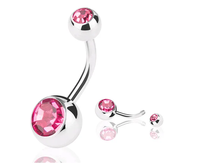 Surgical Stainless Steel Belly Button Rings Mixed Body Piercing Navel