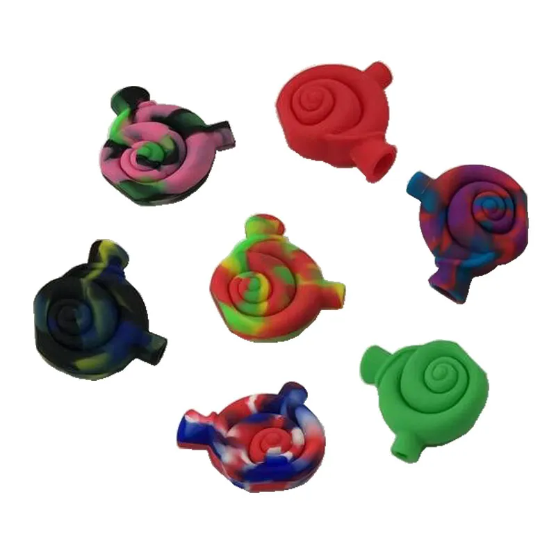 Silicone Blunt Bong Small Size Smoking Bubbler Pipe With Snail Shape Hand Pipes With Rich Color 8455594