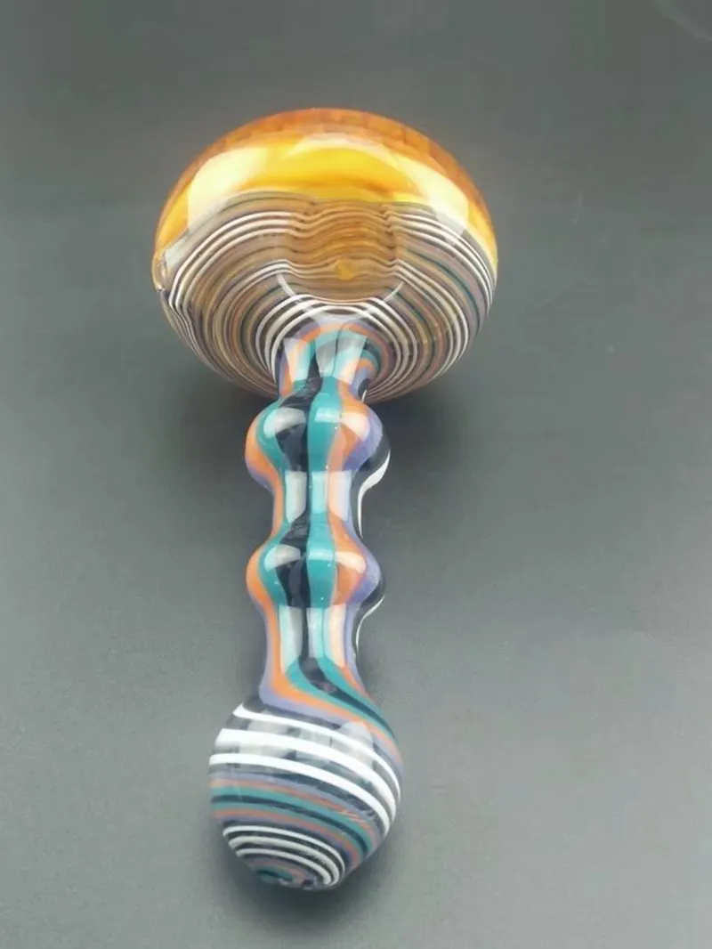 High Quality Glass Smoking Pipes hand made pipe glass Spoon Bong for tobacco colorful Bubbler factory price free shipping