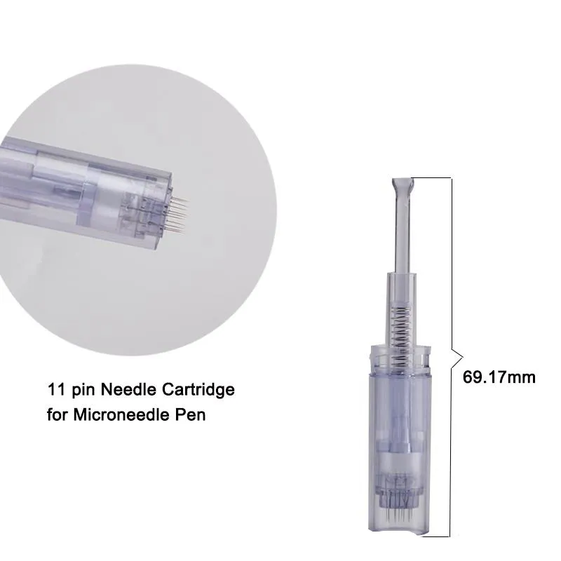 10 sztuk Derma Pen Wskazówki Micalonedle 11 Igła Noven-XL Cartridges pasuje do Dermapen 2, Goldpen, Dr Dercic Pielęgnacja skóry Lighten Wybielanie