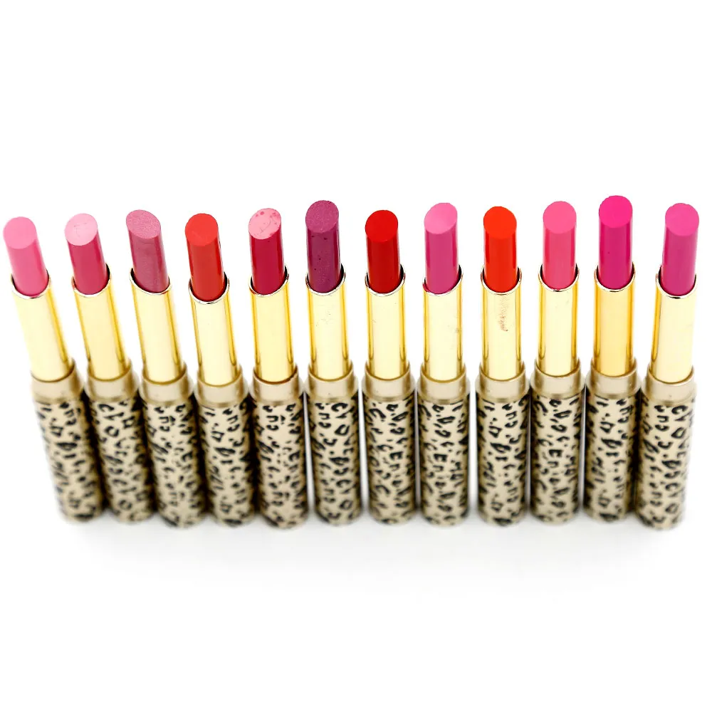 Batons Lábio Mancha O Bálsamo de Maquiagem Lot Hot Fashion Leopard 24 Pcs 12 cores Hidratante Doce Vermelho Batom Set P8505