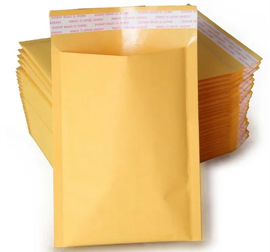 クラフトペーパー封筒エアーメールメール袋梱包バブルクッションパッド入り封筒ラップゴールデン160mm * 140mm 6.29 * 5.5インチドロップ輸送