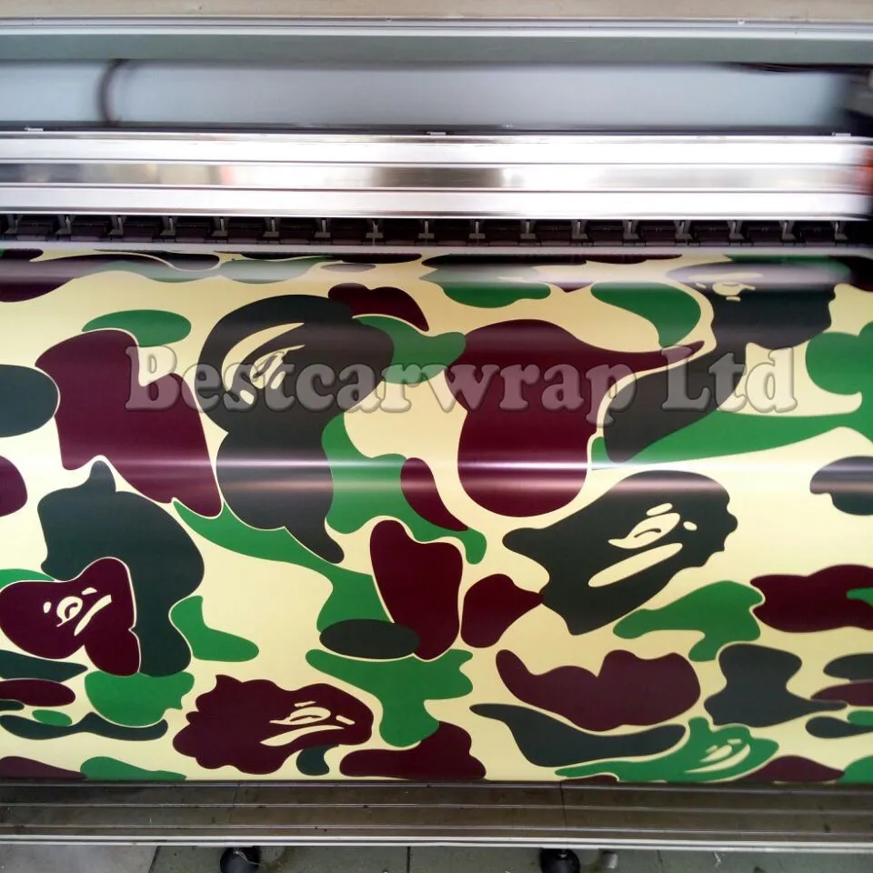 Stor frostkamo vinyl full bilförpackning kamouflagefolie klistermärken med camo lastbil som täcker folie med luftfri storlek 1,52 x 30 m/rull