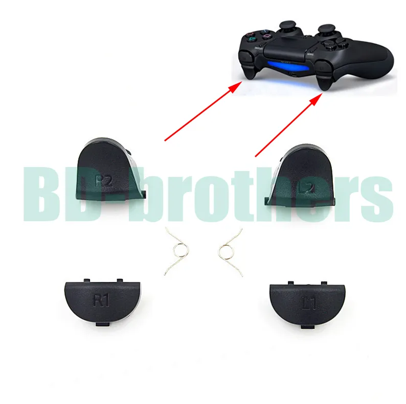 Preto l1 r1 l2 r2 chave gatilho peças de reposição botões de botão com mola para o controlador playstation 4 ps4 