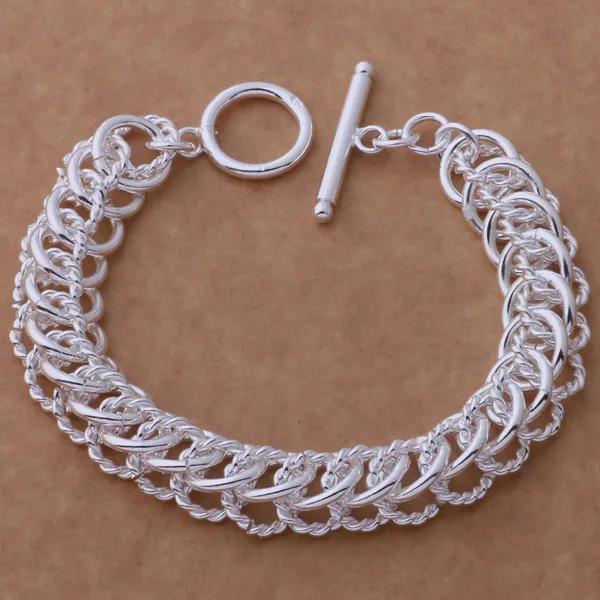 Mody (producent jubilerski) 925 Srebro Silver Multi Circle Link Bransoletki Moda Biżuteria Bransoletki Biżuteria Cena