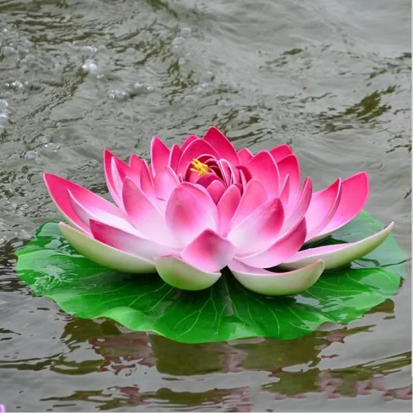 Diamètre de 60 CM Simulation Artificielle Fleur De Lotus Flottant Fleurs D'eau Pour La Maison De Mariage Décoration Fournitures Rose rouge blanc orange lotus